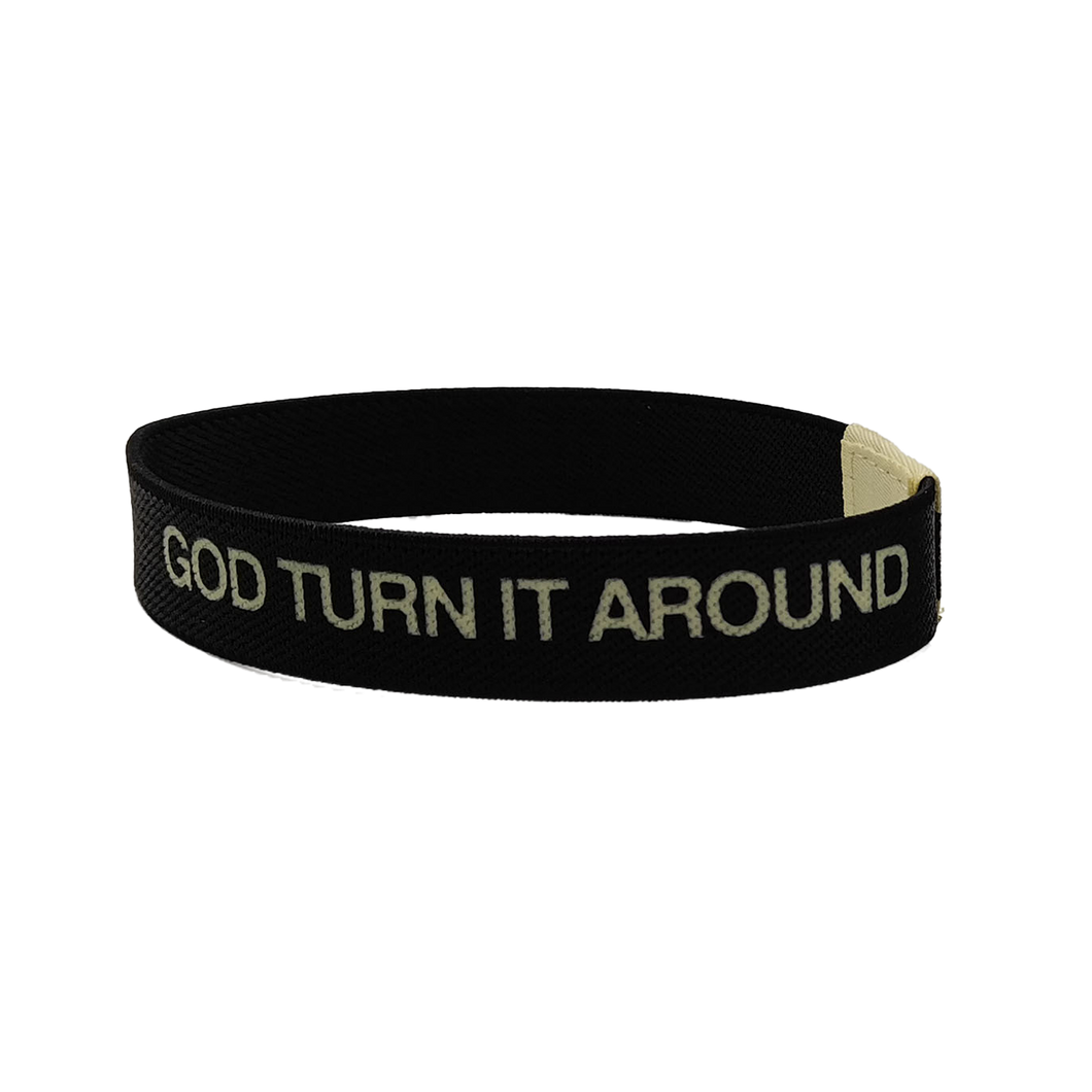 God Turn It Around Fabric Bracelet