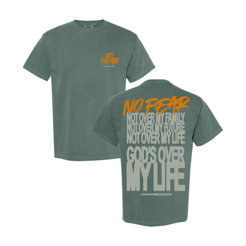 Jon Reddick God's Over My Life Blue Green Shirt